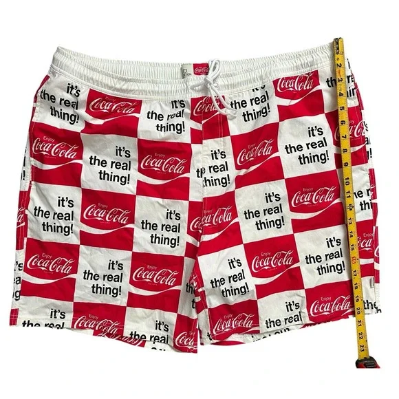Brixton x Coca-Cola Men's Voyage Red & White Board Shorts Size XXL - Picture 2 of 6